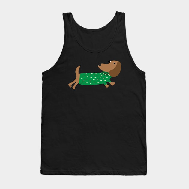 Dachshund on the Run Tank Top by Loo McNulty Design